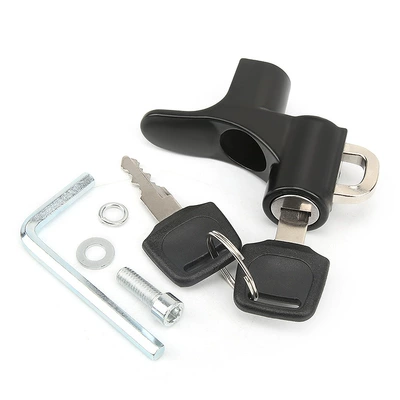 Motorcycle modification front hook lock pedal electric car anti-theft helmet lock battery car front object hook rack (Helmet lock) - hook-helmet-lock-005