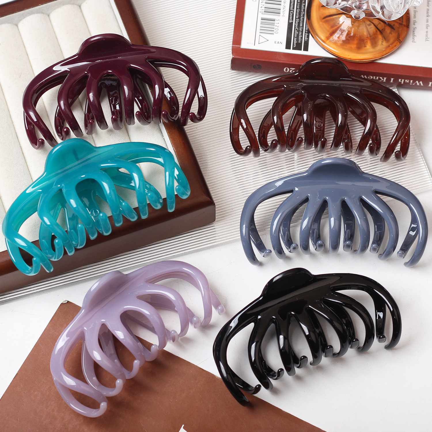 Capacidad de cabello de PC clip de cabello para mujeres clip de cabello retrógrado francés retrógrado clip de cabello de tiburón clip de red rojo 2025 nuevo