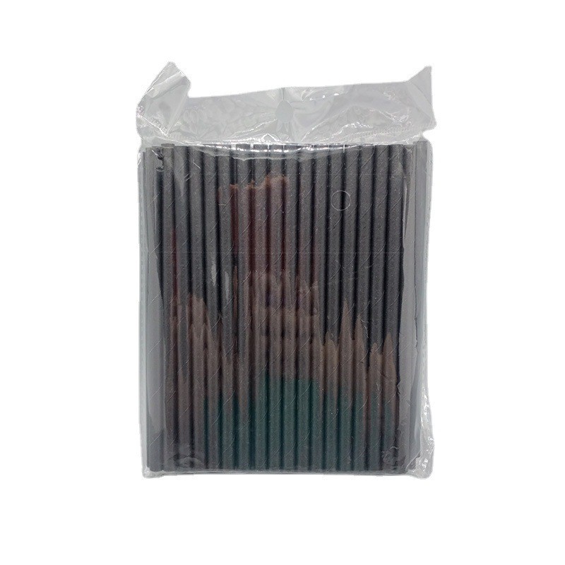 6*145mm paja corta desechable degradable papel Kraft boca plana tubo recto corto café bebida partido paja de papel