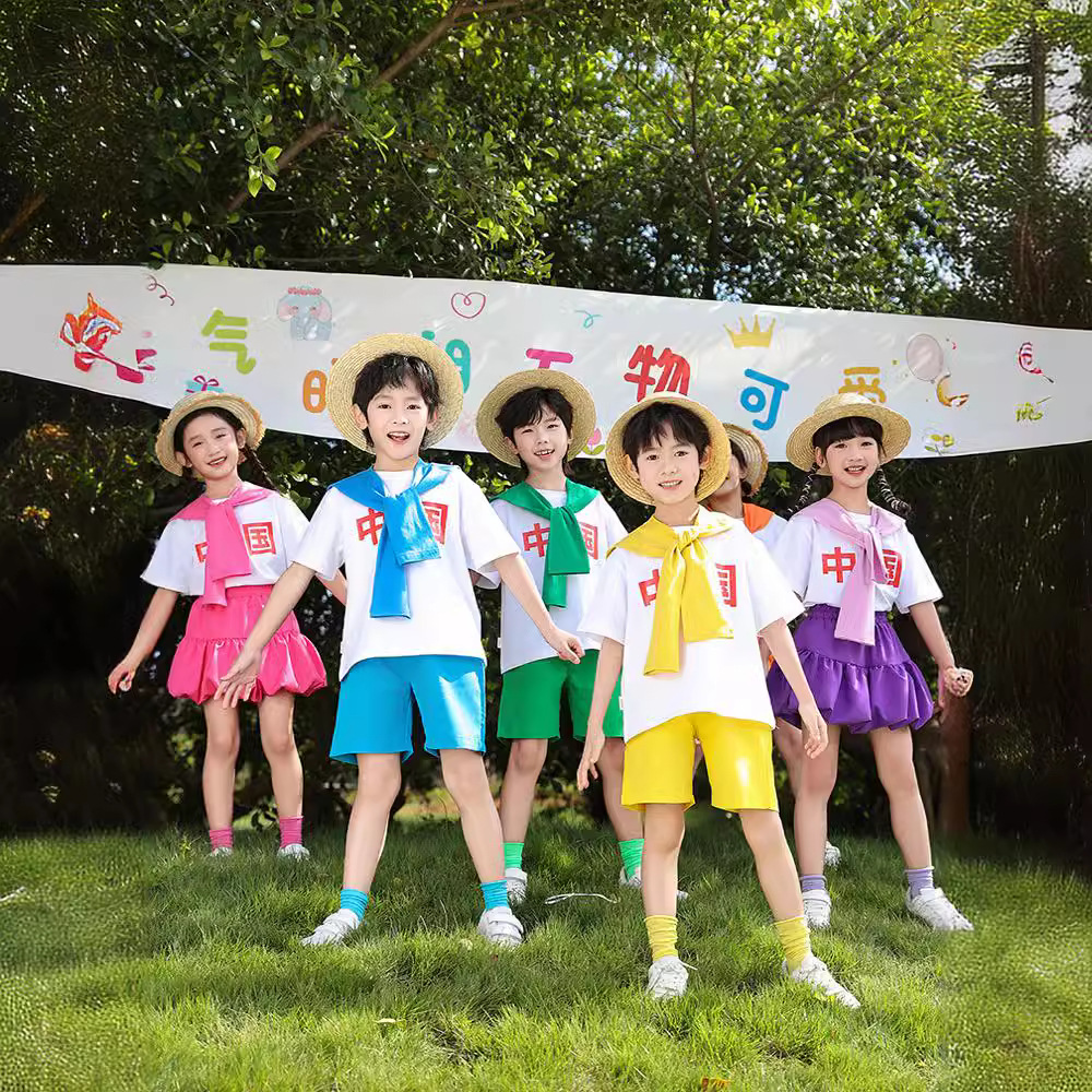 Summer set for kindergarten for students, uniform, children's T-shirt 2