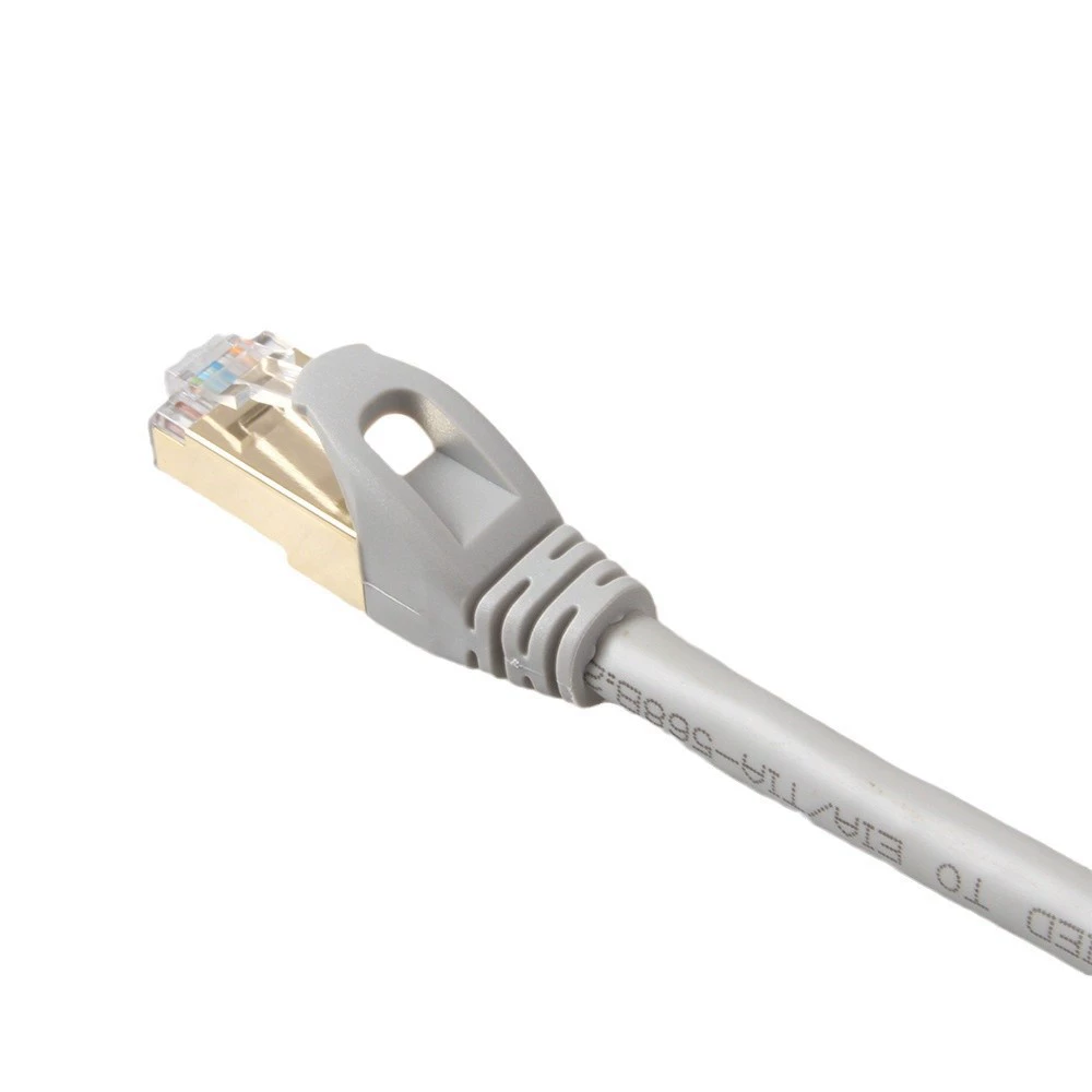 Кабель Ethernet 10G Cat7 с двойной экранировкой и многожильным медным Медным проводником без кислорода, серый, сетевой кабель 10G длиной 1 2 3 5 10 20 м