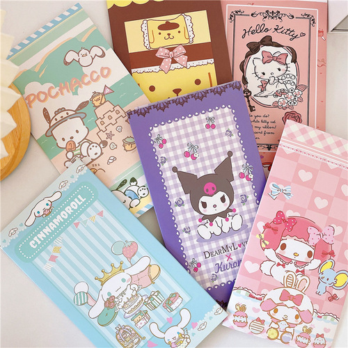 Cartoon Decoration Girly Heart Sanrio Kurome Melody Cinnamon Dog Sticker Set Sticker Card Combo