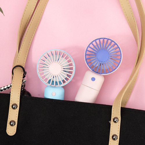 Wholesale handheld fan mini usb charging gift silent desktop cute portable contrast color handheld small fan