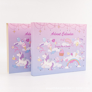 Christmas Calendar Color Box Customized Countdown 24 Days Gift Box Toy Box Advent Surprise Blind Box Foreign Trade Cross-border