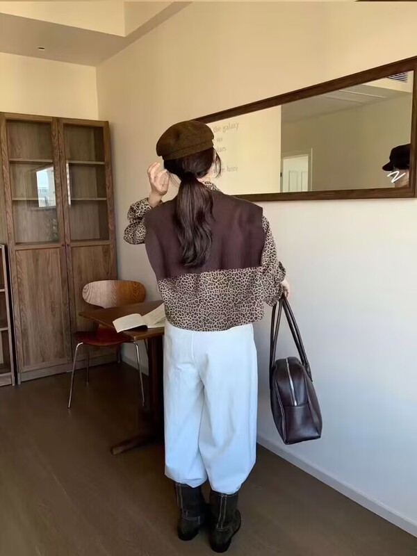 高端披肩豹纹长袖衬衫女欧洲站25秋季新款韩版时尚百搭显瘦夹克潮|undefined