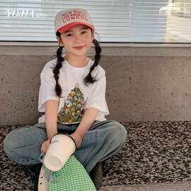 童装女童夏季短袖T恤夏装2026新款儿童网红洋气春夏装上衣打底衫