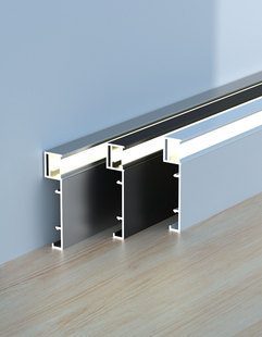 Wholesale aluminum alloy LED light strip luminous hidden embedded skirting line open-mounted white skirting line stainless steel floor