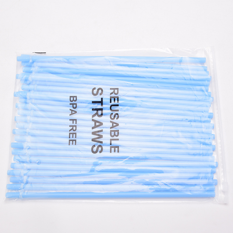 Factory Direct Supply 7mm Aperture Straw 28 Color Solid Color Plastic Cup Accessories Pp Straw Non-disposable Band Straw display picture 7