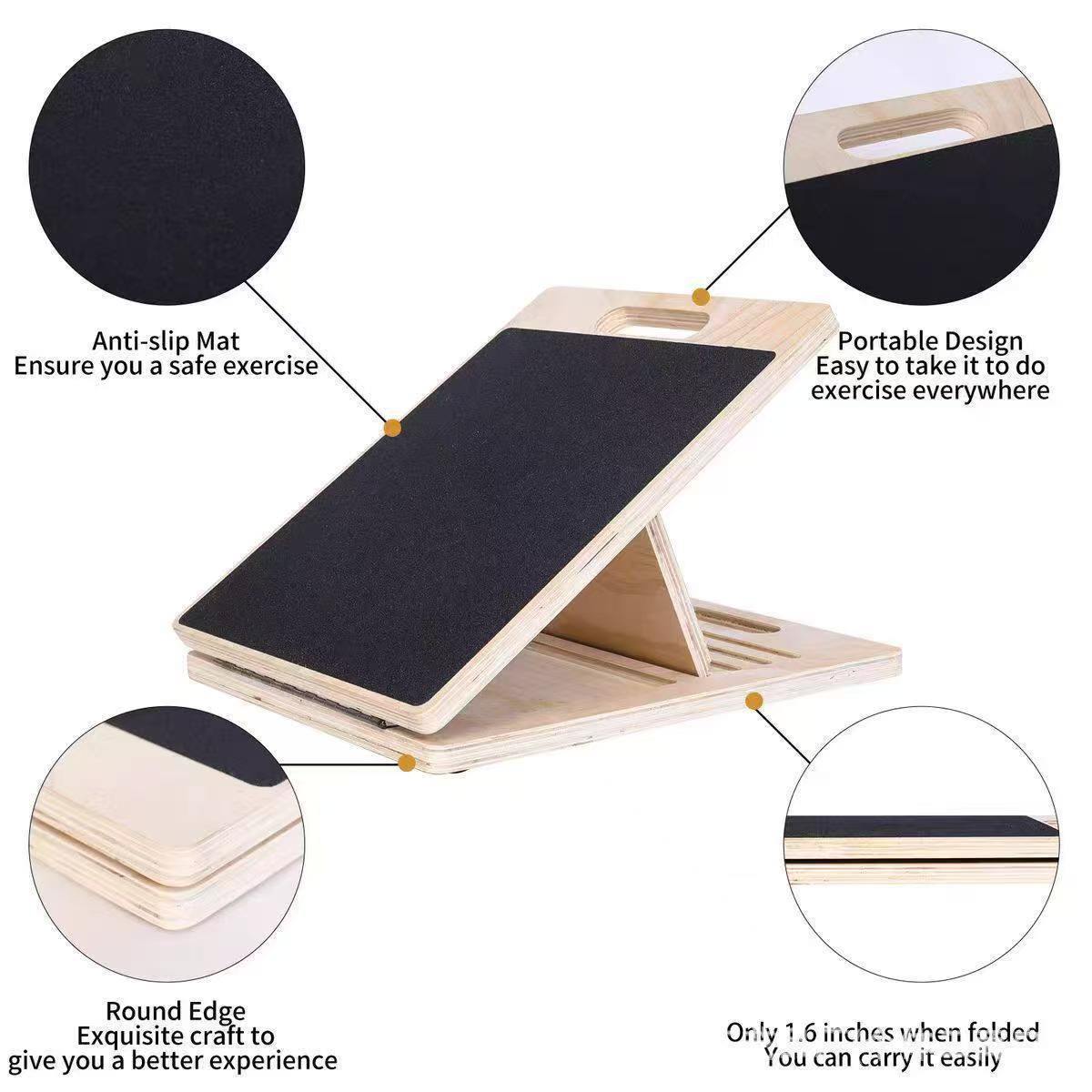 In-Stock Cross-Border Wooden Slant Board Adjustable Calf Stretching Board Rehabilitation Training Balance Training Pedal