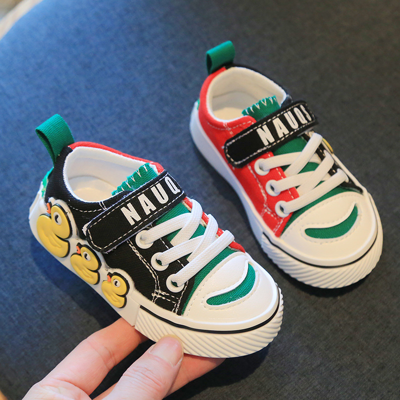 Baby Shoes Spring and Autumn Toddler Shoes Yellow Duck Baby Soft Sole Non-Slip Children's Canvas Shoes Breathable Single Shoes for Boys and Girls