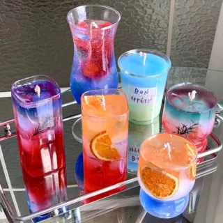 定制夏日气泡水饮品果汁果冻蜡香薰杯潮玩香薰盲盒网红饮品蜡烛