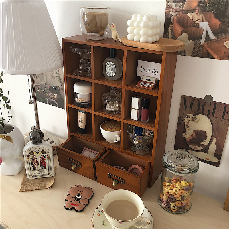 Japanese -style creative storage cabinet retro INS cosmetics cabinet…