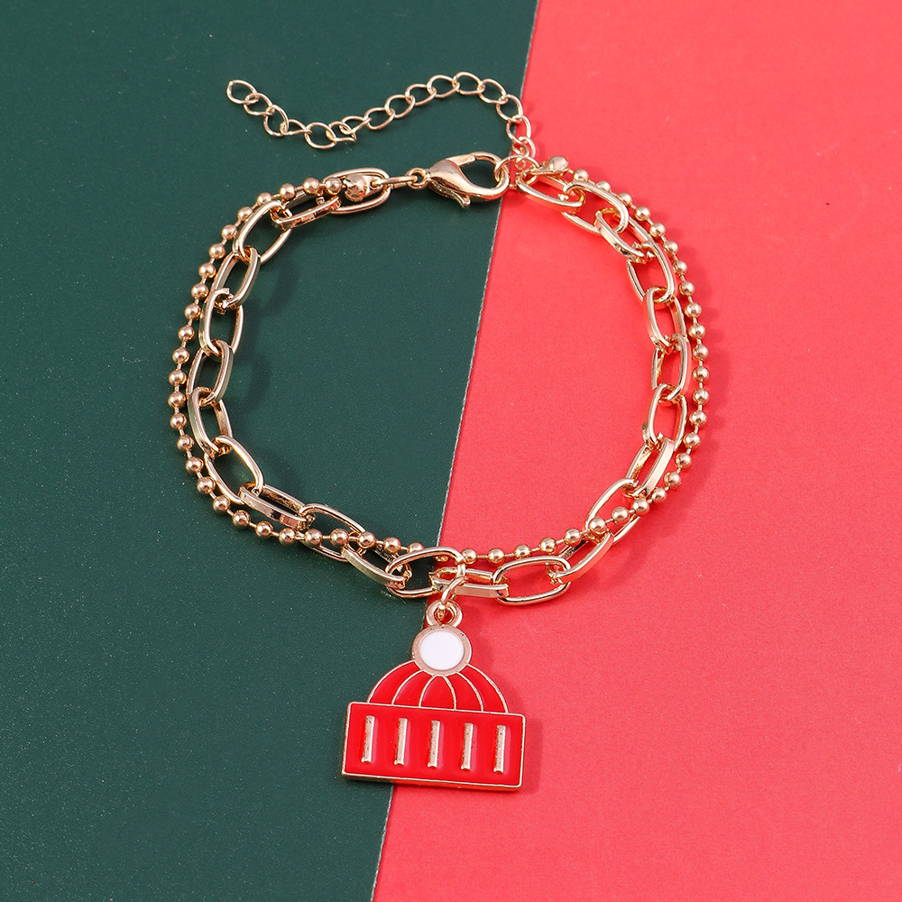 11g Weight Alloy Pendant Material Bracelets Classification Alloy Chain Material 1 Piece Quantity Holiday, Party Occasion Alloy Material Christmas Festival Christmas Tree, Santa Claus Pattern Women's Gender Enamel Design Cute, Simple Style Style Cute Simple Style Christmas Tree Santa Claus Alloy Chain & Link Bracelets Christmas Wholesale 30
