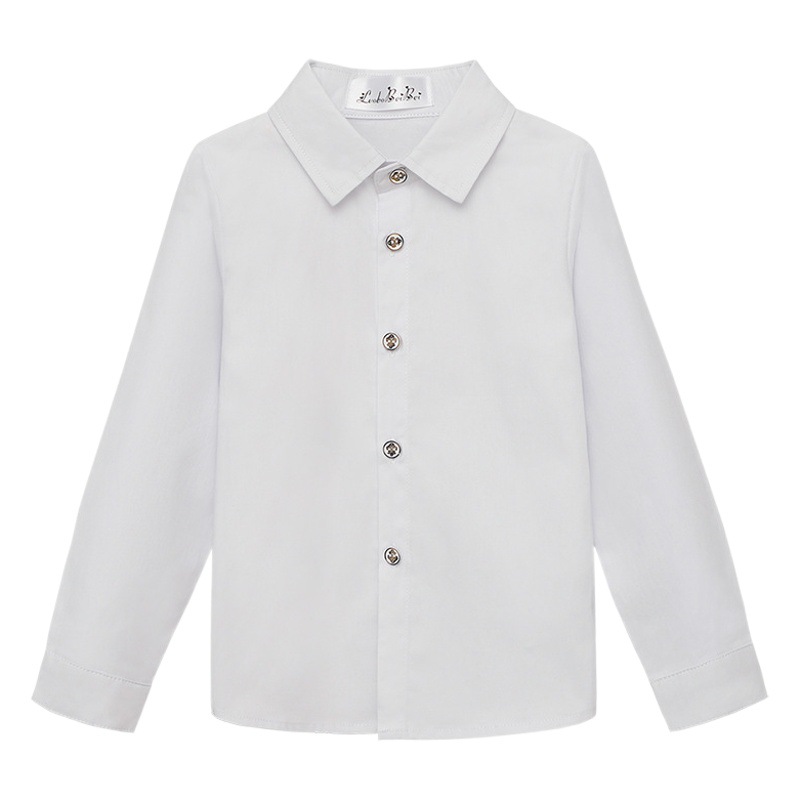 Children's shirt long sleeve new Korean version of pure white cotton shirt children's shirt lapel children's shirt wholesale