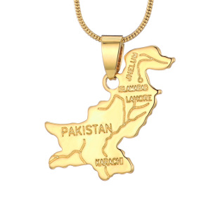 Cross-Border E-Commerce Supply World Map Pendant 18K Gold-Plated Necklace Copper Jewelry Necklace Factory Direct Supply