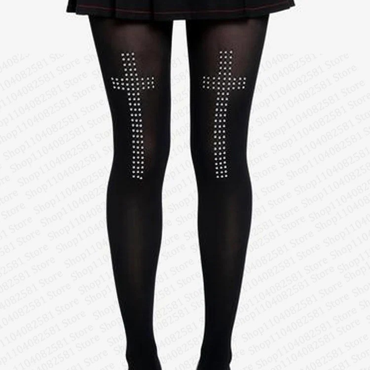 Cross-Border Y2K Women's Black Silk Sexy Hot Diamond Four-Season Long Pantyhose Disco Pure Lust Sexy Leggings