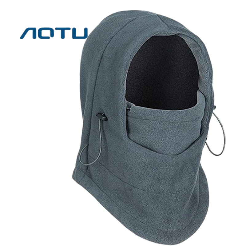Winter Outdoor Cycling Windproof Men's and Women's Cold-proof Velvet Thickened Warm Fleece Neck Protection Hood Cover Fleece Hat