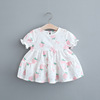 Summer fruit dress girl's for princess, flowered, puff sleeves, Korean style