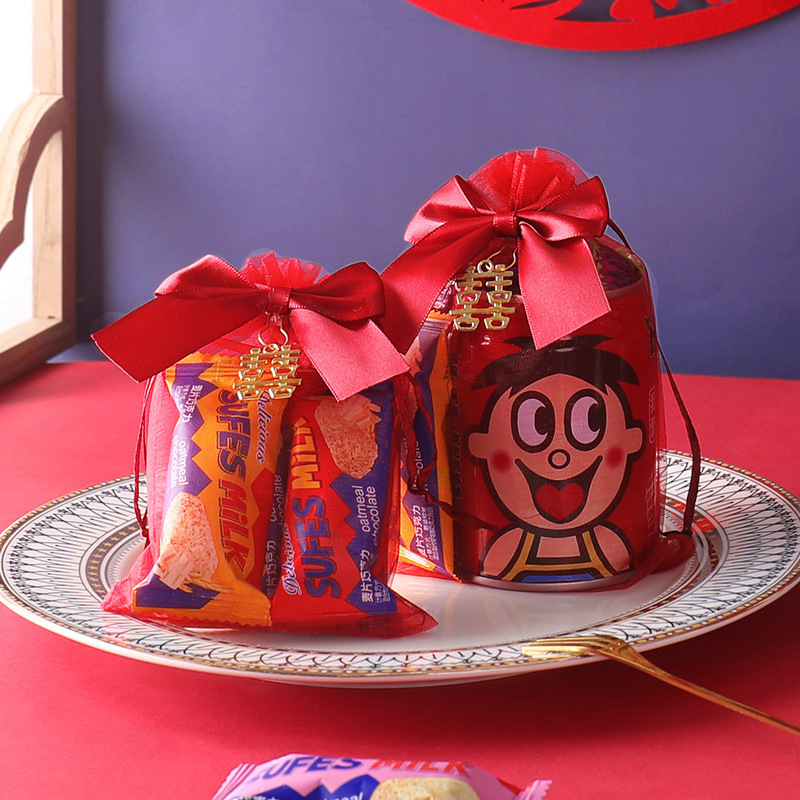 結婚祝いの結婚用品の喜糖袋の紗袋は縄を引きます。|undefined