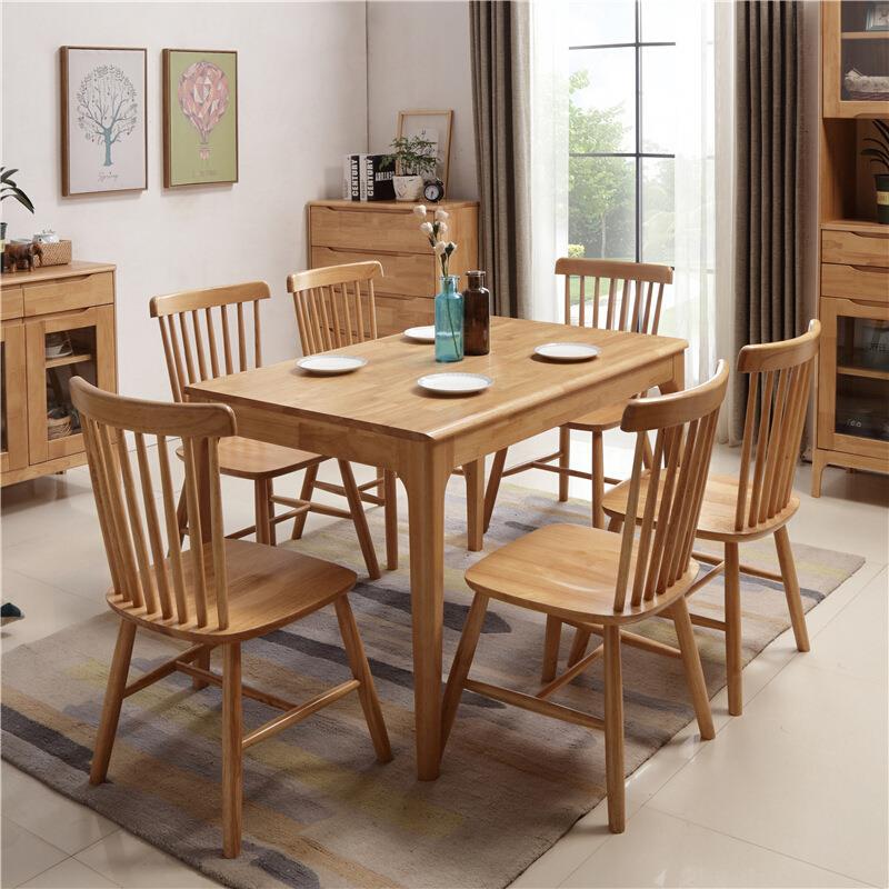 Nórdico mesa de comedor y silla combinación pequeño apartamento de madera maciza mesa de comedor occidental moderno simple japonés rectangular mesa de comedor casa