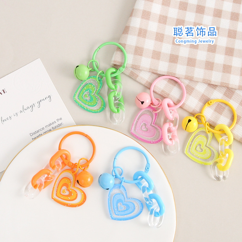 Acrylic Fine Glitter Heart Keychain DIY Pendant Colorful Chain Buckle Accessories Bag Phone Chain Jewelry Ornament Acrylic Fine Glitter Heart Keychain DIY Pendant Colorful Chain Buckle Accessories Bag Phone Chain Jewelry Ornament