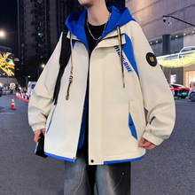 青少年春季夹克男孩宽松连帽外套初中高中学生帅气潮流男装上衣服