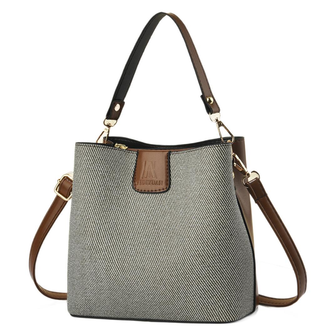 Bolsa de cubo nuevo bolso de costura de color sólido bolso de mensajero de hombro de moda comercio exterior bolso de mujer de Taizhou bolso transfronterizo