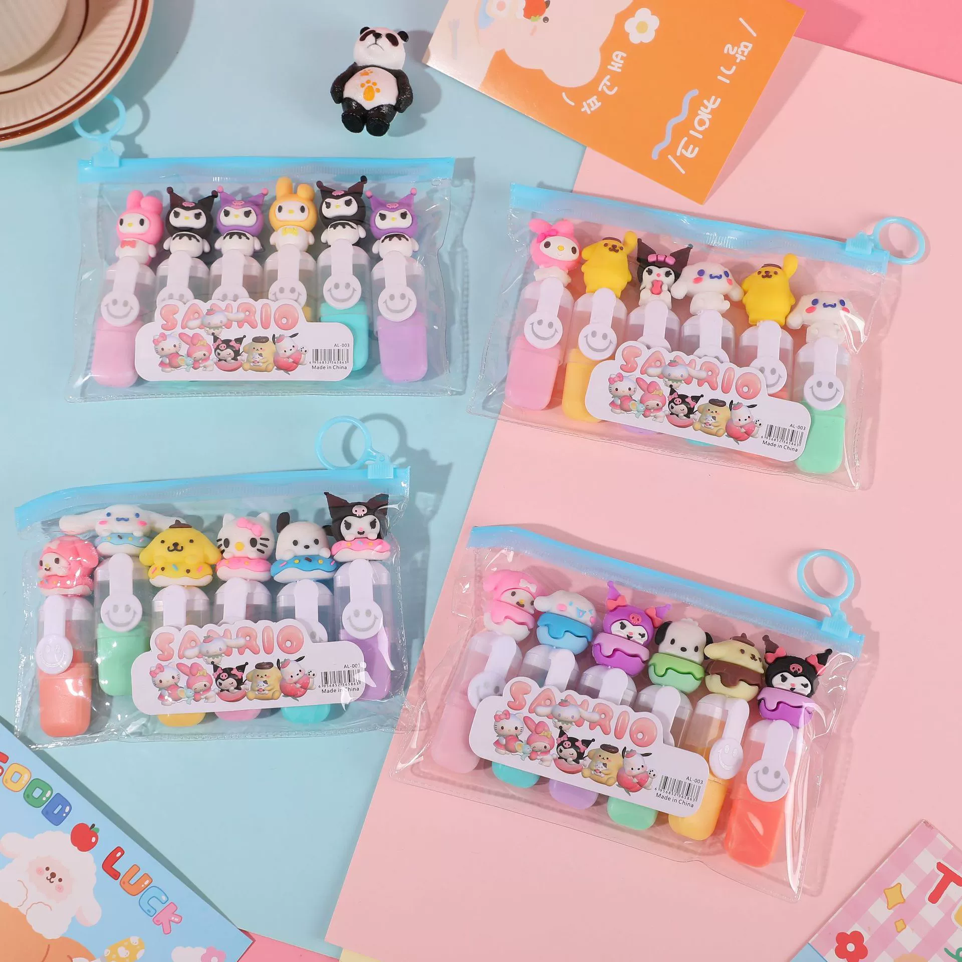 Sanrio, милый маленький флуоресцентный ручной щеточка для студентов, 6 штук