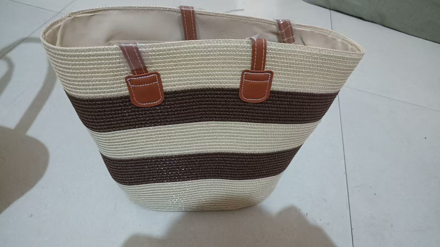 Bolso de paja para mujer, estilo playa, gran capacidad