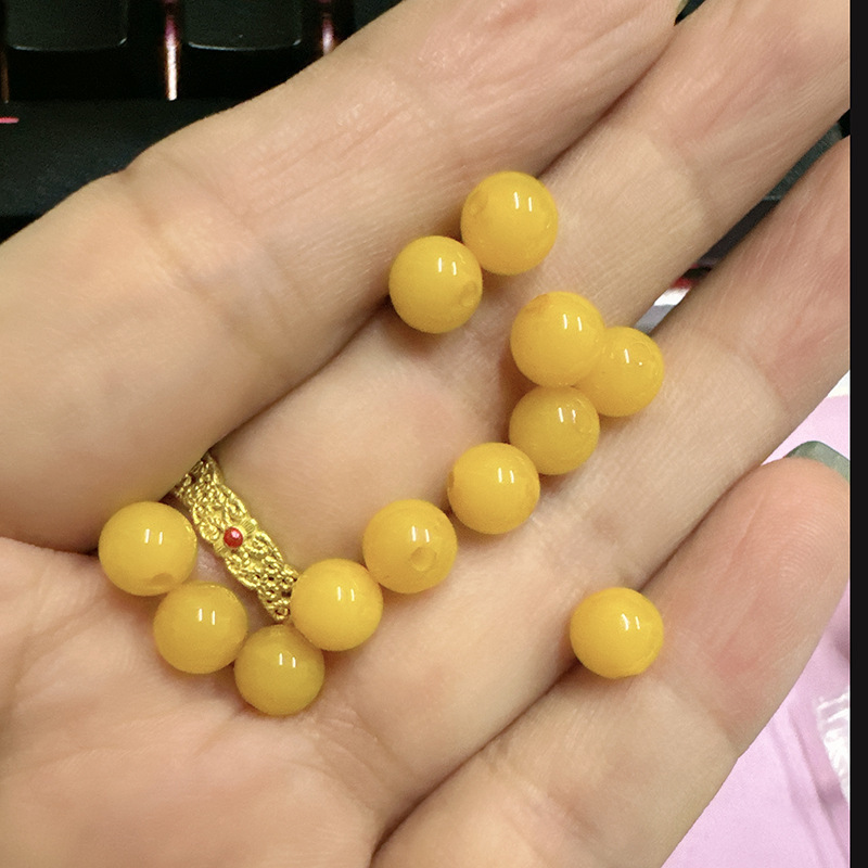 第二世代蜜蝋バレルビーズシングルチキンオイルイエロールースビーズブレスレット仏ビーズアンバートップビーズ diy ブレスレットアクセサリー卸売|undefined
