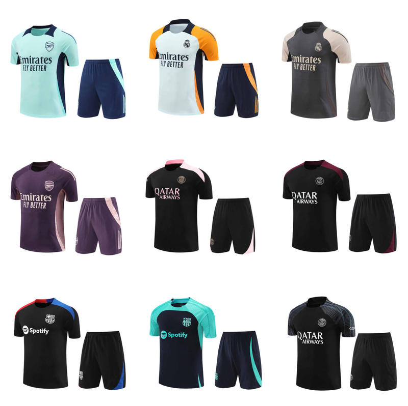 Adult Style Casual Vintage Football Pre-Match Short-Sleeve Training Uniform Set, in Stock, Quick-Dry, Factory Direct Sale Adult Style Casual Vintage Football Pre-Match Short-Sleeve Training Uniform Set, in Stock, Quick-Dry, Factory Direct Sale