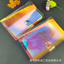 韩国创意镭射pvc活页夹手帐本小清新网格横线计划笔记本手账本子