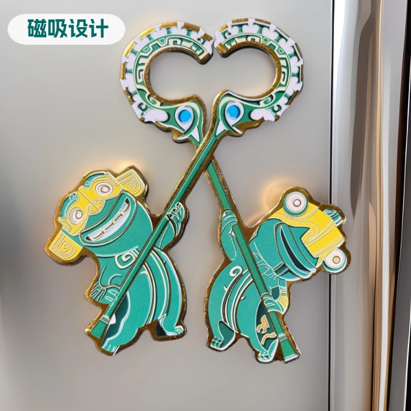 Lindo encanto magnético, pegatinas de refrigerador de bestia, portero de Nezha 2, niño mágico, mar, lindo, colección de periféricos creativos conmemorativos