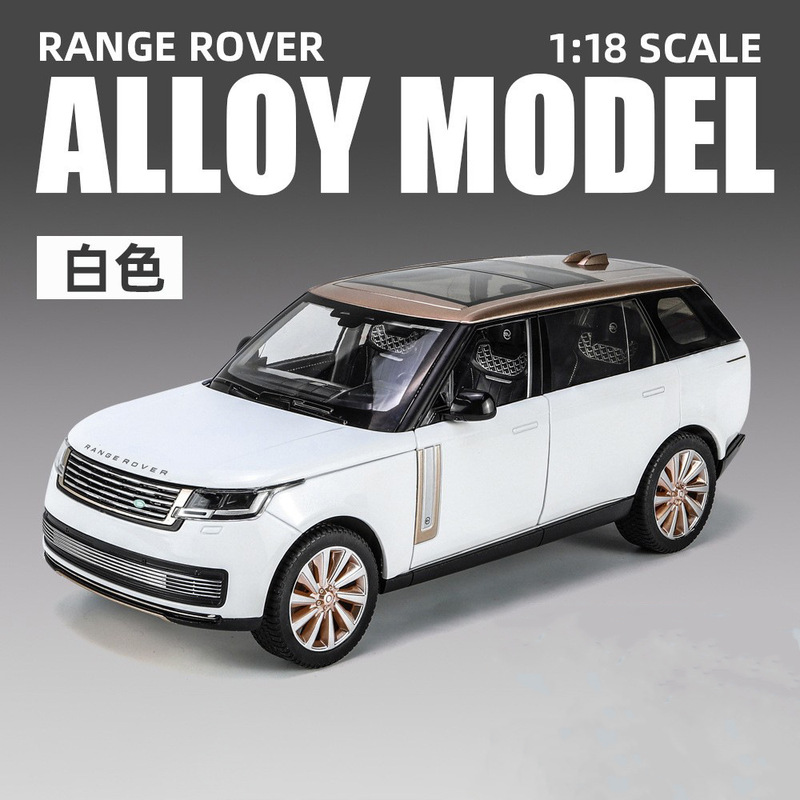 Cross-Border 1:18 Land Rover Range Rover Sv Die-Cast Alloy Model Off-Road Vehicle with Sound and Light, Pull-Back Collectible Children's Toy Car