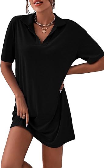 Women's Regular Dress Simple Style Turndown Short Sleeve Solid Color Knee-Length Daily display picture 8