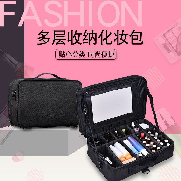 Fabricantes transfronterizos maquillaje bolsa de maquillaje de gran capacidad maquillaje portátil maquillaje manicura tacones maquillaje caja de almacenamiento