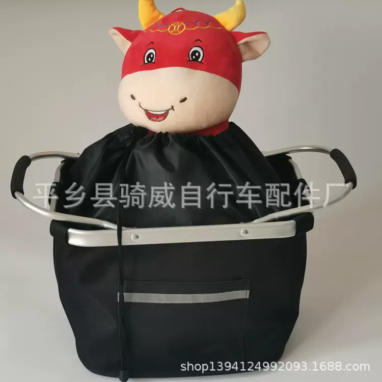 自行车车筐山地车包铝合金边框布兜篮子可订