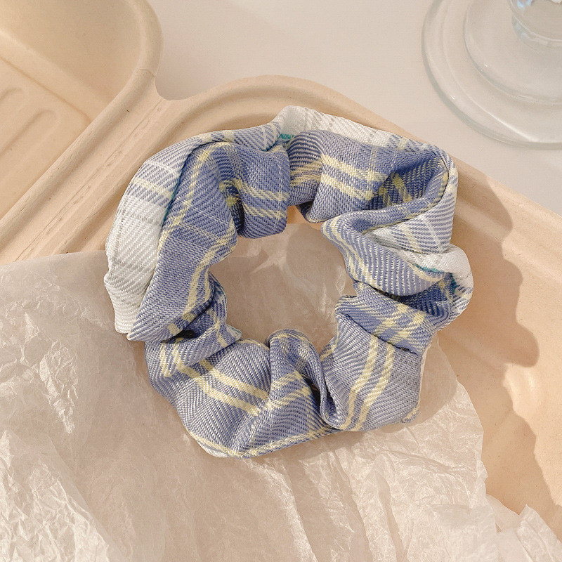 Pequeño, fresco y dulce, lazo para el cabello de intestino grueso, linda cuerda para el cabello a cuadros, atmósfera coreana, cuerda para el cabello, tocado de goma