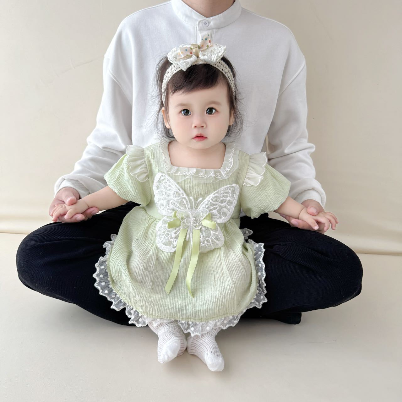 Ropa de bebé verano estilo fino bebé dulce vestido de princesa falda de culo falda de manga corta vestido súper lindo
