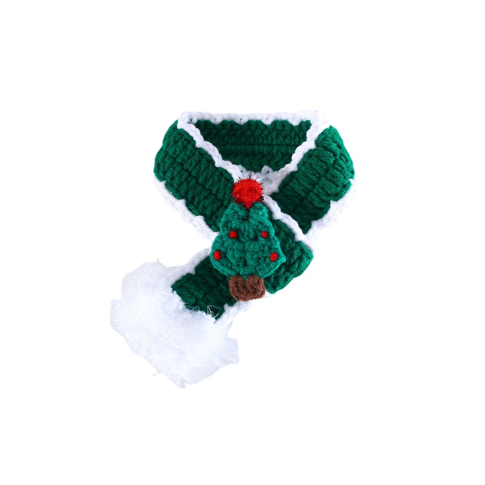 Mascota gato de peluche conejo perro lana punto gancho la mano Navidad árbol ancianos bufanda babero caliente Decoración