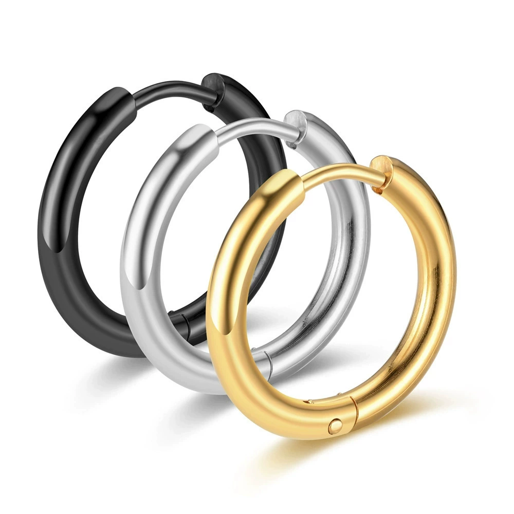 Японские и корейские минималистские титановые стальные пирсинг ювелирные изделия из нержавеющей стали DIY ювелирные изделия ручной работы серьги мульти-размер 18-каратного золота серьги