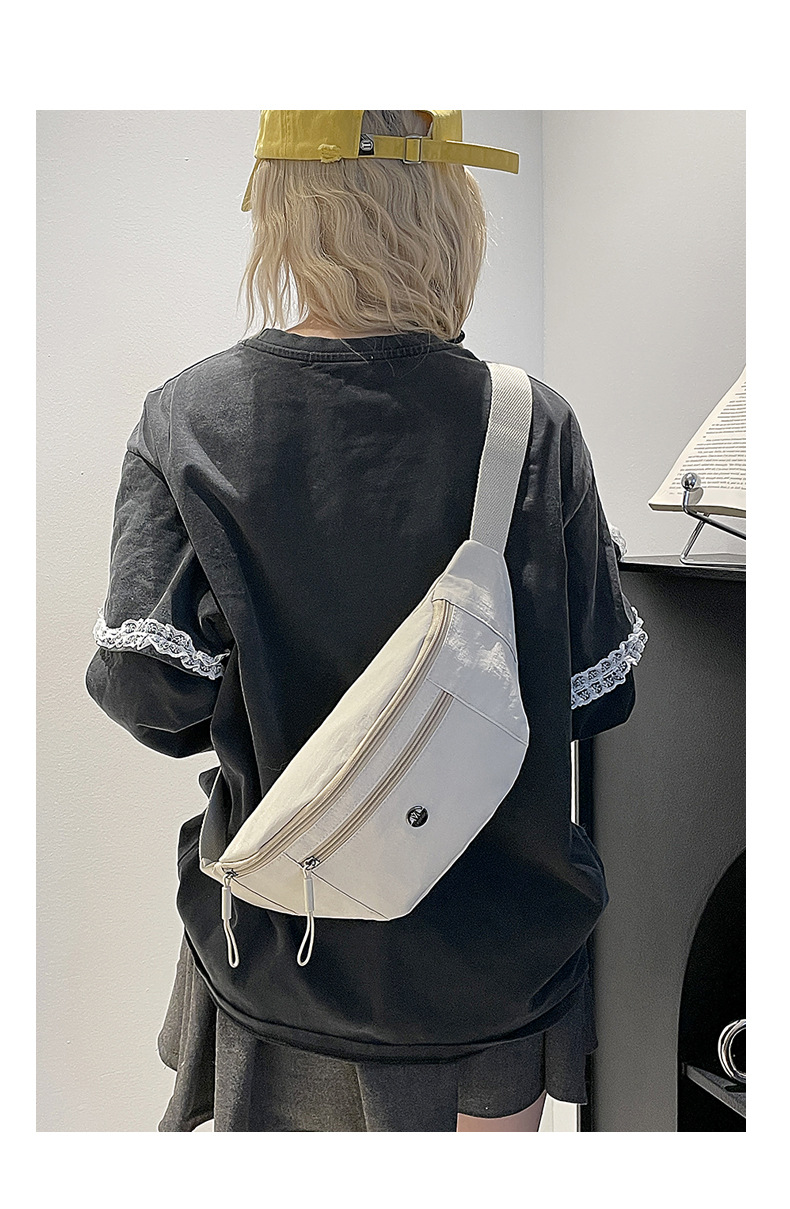 New sporty and casual waist bag for outdoor storage, simple solid color women's chest bag, crossbody backpack wholesale undefined