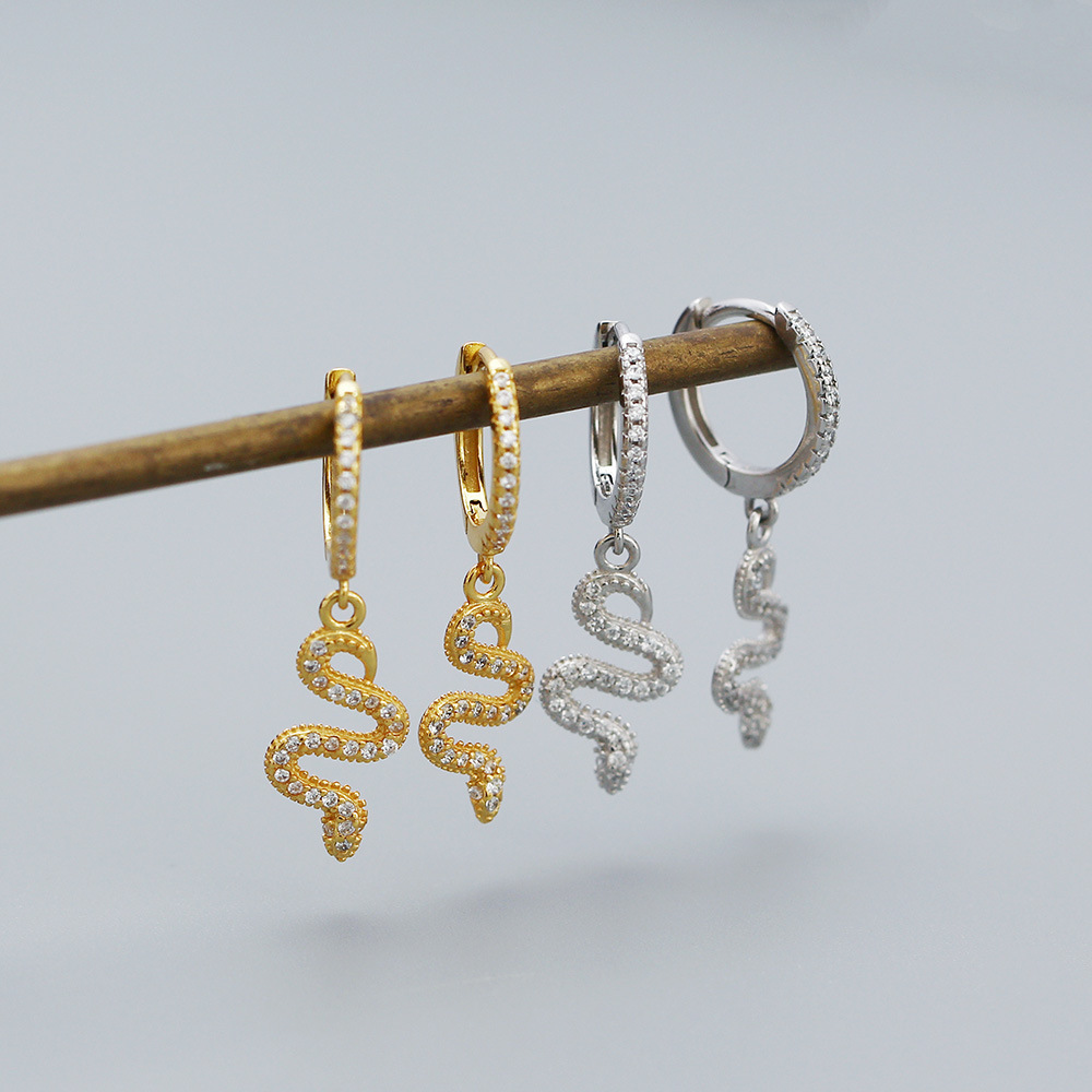 Fashion Animal Sterling Silver Plating Zircon Drop Earrings 1 Pair