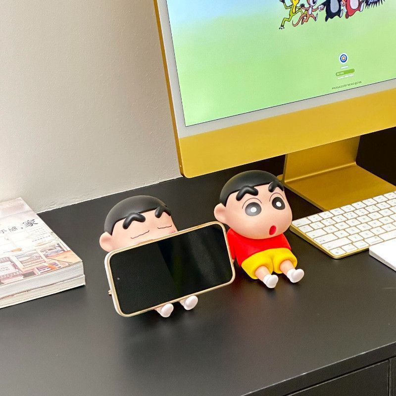 クロスボーダークレヨンしんちゃん携帯電話スタンドアニメ怠け者携帯電話スタンドデスクトップ置物モデル人形プレゼント|undefined