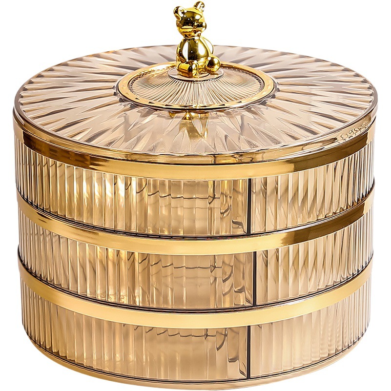 Oso sellado snack caja de almacenamiento sala de estar plato de fruta seca hogar 2022 nuevo plato de fruta tuerca caja de dulces boda