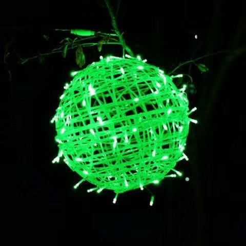 Lámpara decorativa LED lámpara de bola impermeable al aire libre paisaje lámpara de árbol colgante Navidad vacaciones iluminación proyecto ratán bola lámpara cadena