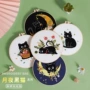 新款手工月夜英文刺绣