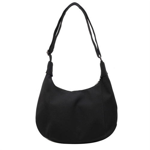 Canvas bag women's bag 2024 new solid color Ruiying fashion large capacity dumpling bag single shoulder crossbody commuter women's bag