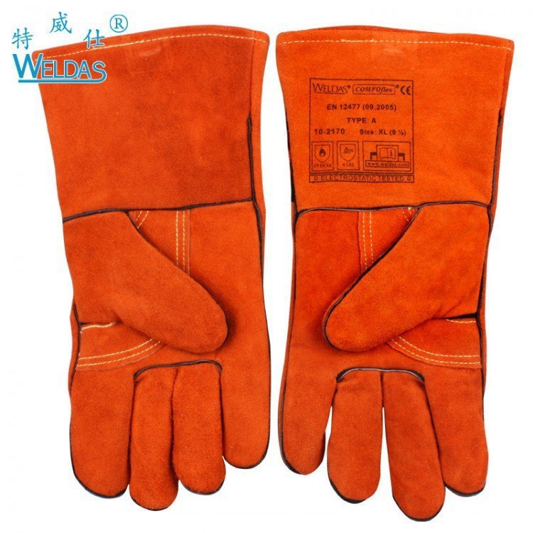 威特仕 10-2170 焊接防火阻燃牛皮电焊手套 隔热防割劳保手套