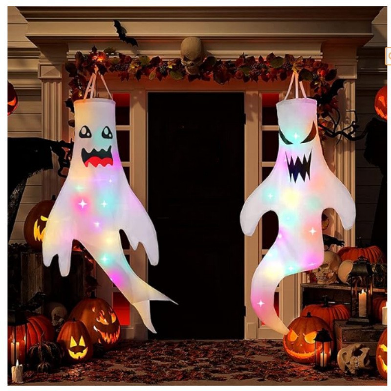 Halloween tubo fantasma decoración de la decoración del sitio accesorios colgando fantasmas demonios fantasmas LED iluminante colgante fantasma